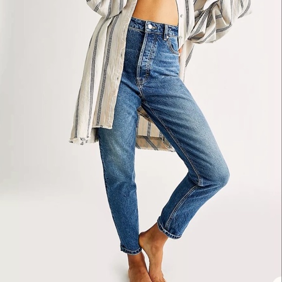 Free People Denim - Free People We the Free Dark Denim Mom Jean 25